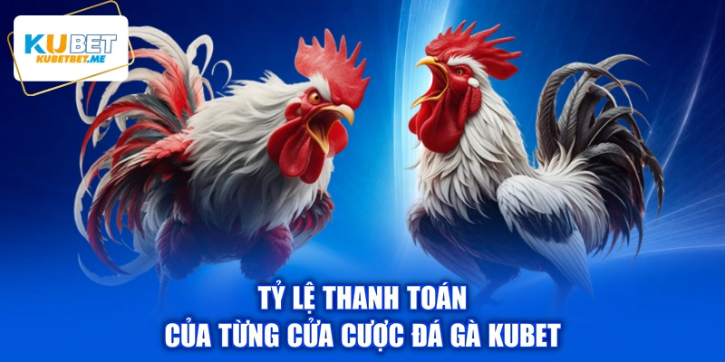 Tỷ lệ thanh toán của từng cửa cược đá gà KUBET